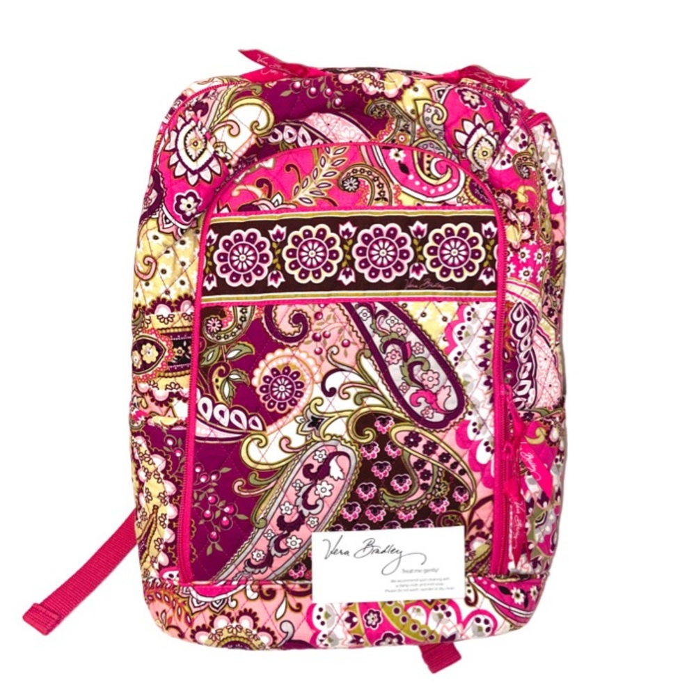 Vera Bradley Very Berry Paisley Campus Computer Laptop Travel Backpack Like New